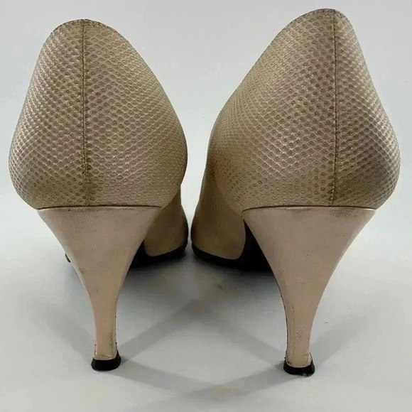 Stuart Weitzman heels size 10 C old leather pointy toe stilettos vintage 80s 90s - Picture 4 of 13